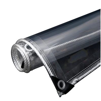 FUFU Roller Shade Blind Heavy Duty Waterproof Clear Tarpaulin with Eyelets,0.55mm Transparent PVC Glass See Through Tarp,Rainproof Outdoor Courtyard Plant Canopy Cover,650g/M, Size Can Be Customize