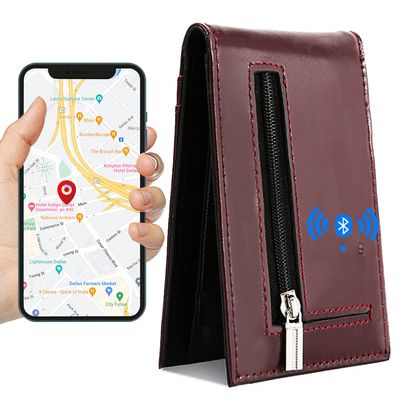 SMART CC Trackable Wallet for Men Anti-Lost Mens Wallet Bluetooth Tracker & Finder Credit Card (Red-1)