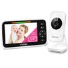 VTimes Baby Monitor Video Baby Monitor with Camera and Audio No WiFi 5" LCD Screen, Two-Way Audio, Night Vision,1000ft Range, 2X Zoom Temperature Display, Lullaby Elderly Pet view 1