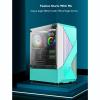 Black Gaming Case,Mid-Tower PC Gaming Case ATX/M-ATX/ITX - Front I/O USB 3.0 Port - Tempered Glass Side Panel - 8 Fan Position - Colorful Fan (Size : 8 Fan) view 2