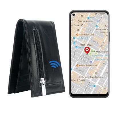 Trackable Wallet for Men Air tag Wallet GPS Tracker & Finder Credit Card Men (Black)