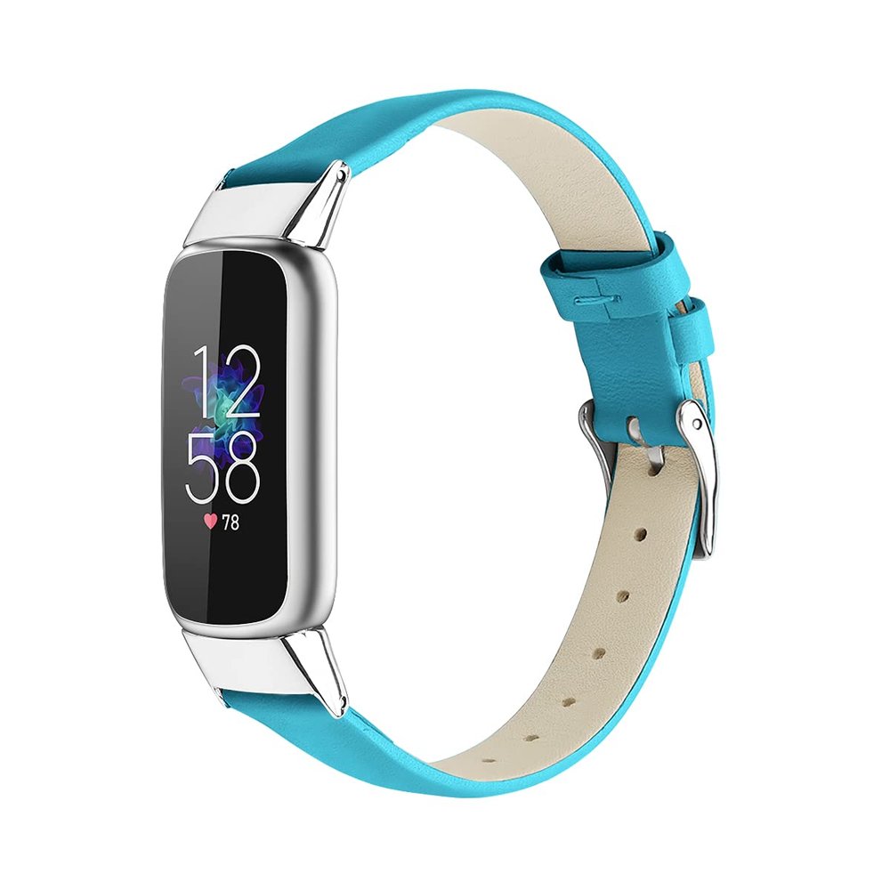 KangPlus Sport Wristband Compatible with Fitbit Luxe,Lightweight Sport Leather Watch Band Slim Soft Replacement Strap Comfortable Skin-friendly Wristbands Adjustable 5.5-8.0 inch for Women Girl - Blue