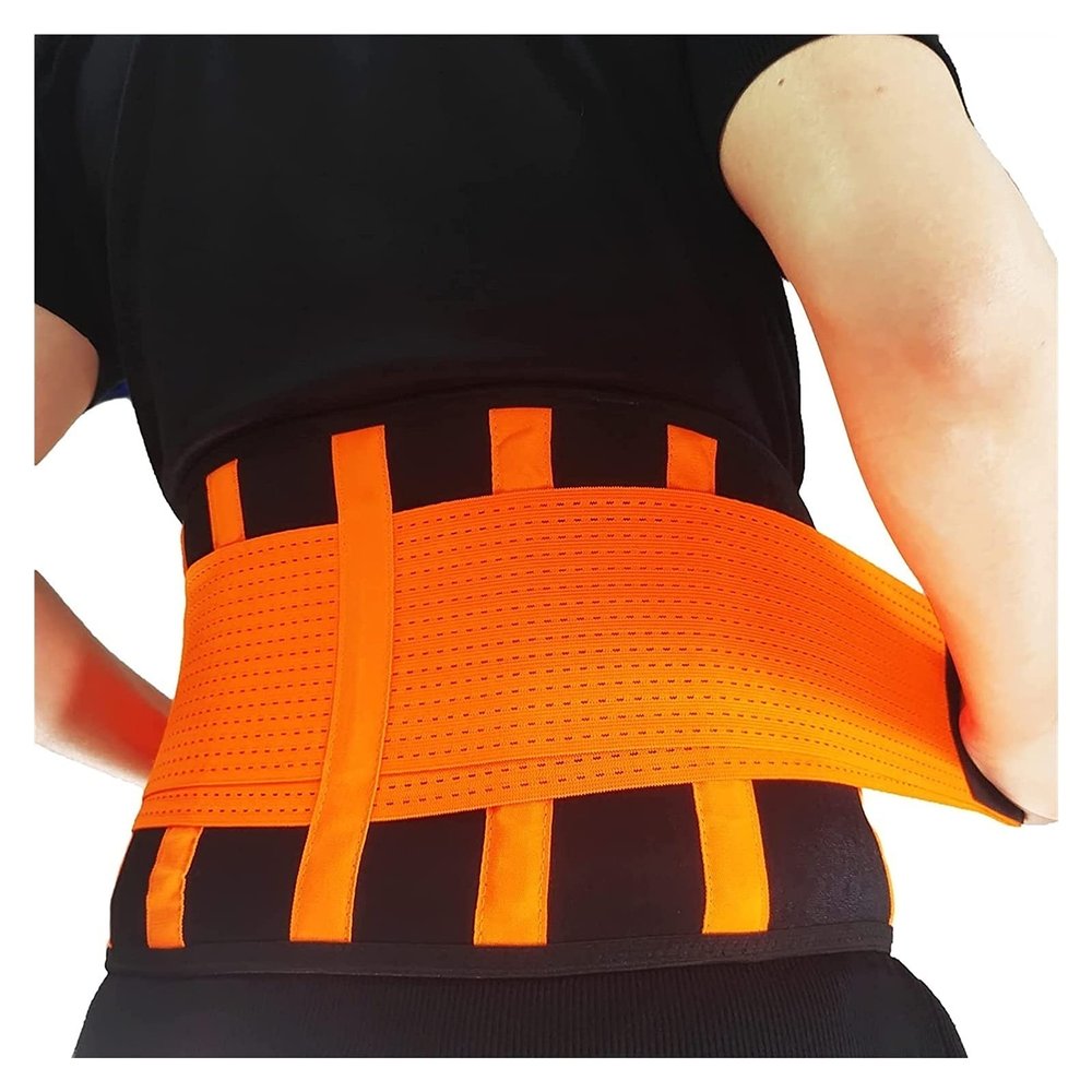 Net Gauze Lower Back Support, Highly Breathable Weightlifting Squat Strength Support Belt, Super Elastic Adjustable Support Straps (Size : X-Large)