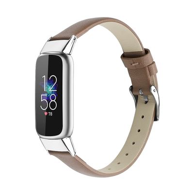 KangPlus Wirst Band Compatible with Fitbit Luxe,Lightweight Sport Leather Watch Band Slim Soft Replacement Strap Comfortable Skin-Friendly Wristbands Adjustable 5.5-8.0 inch for Women Girl - Gray