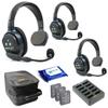 Eartec UL3S Ultralite Full Duplex Wireless Headset Communication for 3 Users - 3 Single Ear Headsets, SolidSignal Cleaning Wipes Bundle view 1