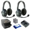 Eartec UL2D Ultralite Full Duplex Wireless Headset Communication for 2 Users - 2 Dual Ear Headsets with SolidSignal Cleaning Wipes Bundle view 1