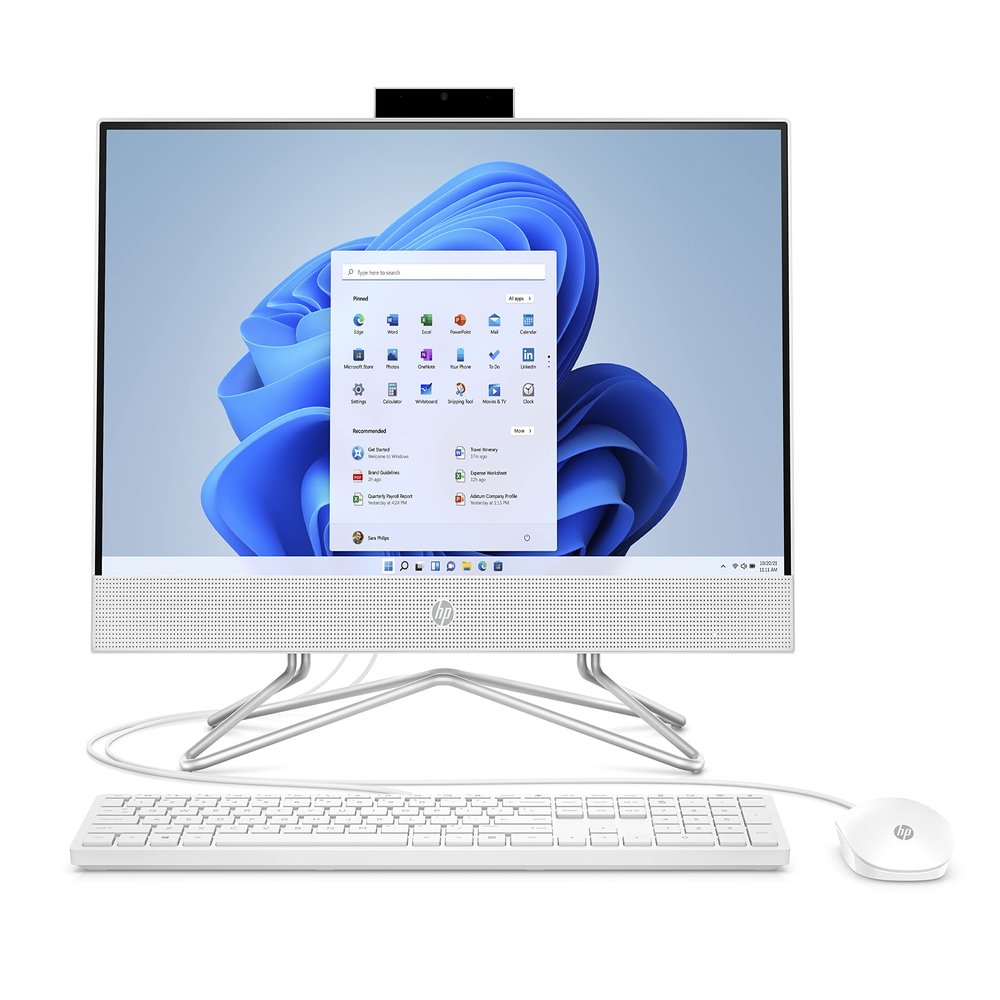 HP 21.5" All-in-One Desktop, Intel Pentium Silver J5040 processor, Intel UHD Graphics 605, 4 GB RAM, 128 GB Storage, Windows 11 Home (22-dd0120, 2021)