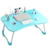 HB1 Home Folding Laptop Desk for Bed & Sofa Lightweight and Portable Lap Desk for Study and Reading Bed Top Tray Table Top Drawer Outdoor Camping,Pink view 3