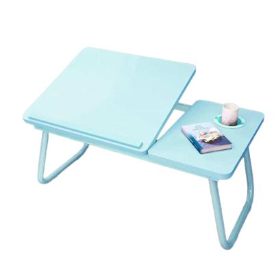 HB1 Adjustable Laptop Table for Bed Sofa Portable Notebook Tablet Computer Stand for Eating Writing Reading with Cup Holder Tray W' Tilting,Blue