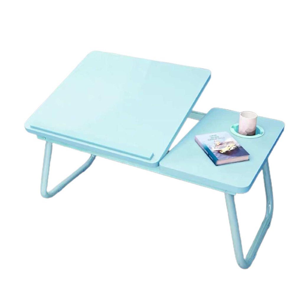HB1 Adjustable Laptop Table for Bed Sofa Portable Notebook Tablet Computer Stand for Eating Writing Reading with Cup Holder Tray W' Tilting,Blue