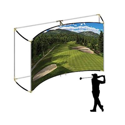 The Terakart Curved Self-standing Indoor/Outdoor Golf Frame with 1" corners and Golf Simulator Impact Screen (Corners with 300 x 300 cm Screen)