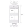 4-Port Decorator Keystone Insert, Wall Plate Adapter, 4 Port, 2 Pack White view 2