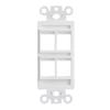 4-Port Decorator Keystone Insert, Wall Plate Adapter, 4 Port, 2 Pack White view 3