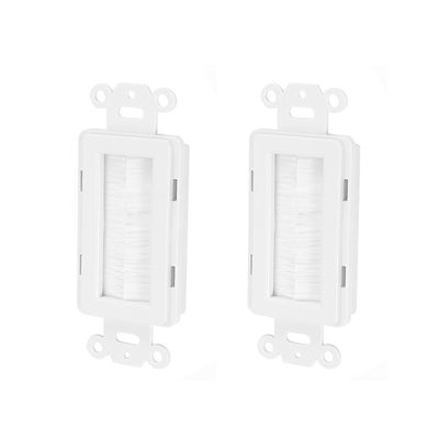 Chaosss &. Decorator Brush Passthrough, Brush Wall Plate Insert, 2 Pack White