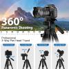 75" Camera Tripod, Aluminum Heavy Duty Camera Stand for ipad Phone, Travel Tripod with/Carry Bag/Phone Tablet Holder, Compatible with Canon Nikon Sony DSLR, Spotting Scopes, Max Load 15 Lb(Black) view 4
