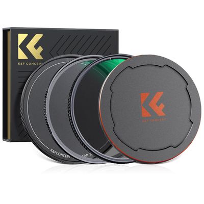 K&F CONCEPT 62mm Circular Polarizers Filter & MC UV Protection Filter Kit (2 pcs) with Up & Down Lens Cap, 28 Multi-Layer Coatings HD CPL/UV Filter Set for Camera Lens (Nano-X Series)