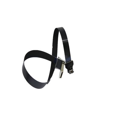 LY tech Long Flat Slim Thin Ribbon FPC Micro USB Male 90 Degree Angled up to Standard USB A Male 90 Degree Angled for sync and Charging Black (40CM Micro USB 2 to Standard USB A Down)