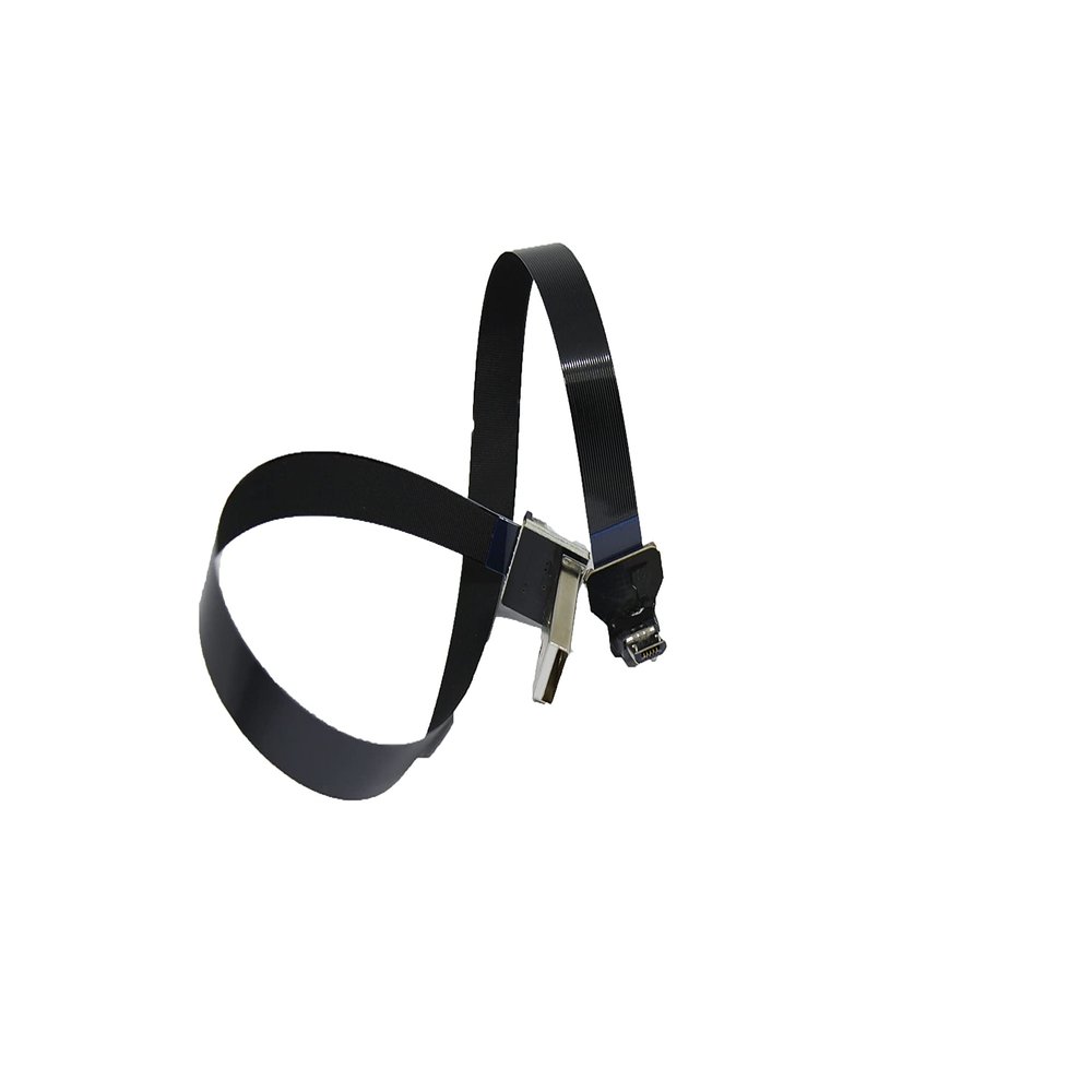 LY tech Long Flat Slim Thin Ribbon FPC Micro USB Male 90 Degree Angled up to Standard USB A Male 90 Degree Angled for sync and Charging Black (40CM Micro USB 2 to Standard USB A Down)