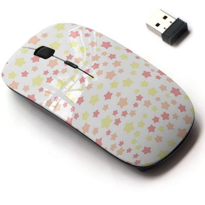 2.4G Wireless Mouse with Cute Pattern Design for All Laptops and Desktops with Nano Receiver - Colorful Funny