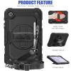 AdirMi Case for Galaxy Tab A 8.4" 2020 SM-T307/T307u w/Screen Protector Pencil Holder, Military Grade Heavy Duty Shockproof Cover with 360 Rotating Stand, Hand Strap & Shoulder Strap,Black view 4