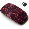 2.4G Wireless Mouse with Cute Pattern Design for All Laptops and Desktops with Nano Receiver - Christmas Tree Gift Candle Santa clausfoot view 1