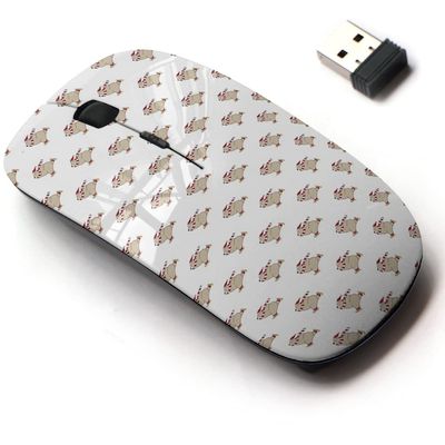2.4G Wireless Mouse with Cute Pattern Design for All Laptops and Desktops with Nano Receiver - Bear Christmas Polar