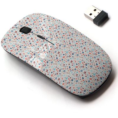 2.4G Wireless Mouse with Cute Pattern Design for All Laptops and Desktops with Nano Receiver - Christmas Wrapping Paper Texture