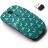 2.4G Wireless Mouse with Cute Pattern Design for All Laptops and Desktops with Nano Receiver - Christmas Green Deer view 1