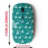 2.4G Wireless Mouse with Cute Pattern Design for All Laptops and Desktops with Nano Receiver - Christmas Green Deer view 2