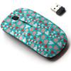 2.4G Wireless Mouse with Cute Pattern Design for All Laptops and Desktops with Nano Receiver - Cartoon Style Teal Candy Cane view 1