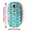 2.4G Wireless Mouse with Cute Pattern Design for All Laptops and Desktops with Nano Receiver - Cartoon Style Teal Candy Cane view 2