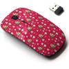 2.4G Wireless Mouse with Cute Pattern Design for All Laptops and Desktops with Nano Receiver - Christmas Colorful Image view 1