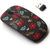2.4G Wireless Mouse with Cute Pattern Design for All Laptops and Desktops with Nano Receiver - Christmas New Year Floral view 1
