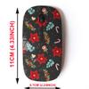 2.4G Wireless Mouse with Cute Pattern Design for All Laptops and Desktops with Nano Receiver - Christmas New Year Floral view 2