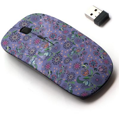 2.4G Wireless Mouse with Cute Pattern Design for All Laptops and Desktops with Nano Receiver - Floral Texture Endless