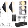 BEIYANG Softbox Lighting Kit, 2x20''x28'' Photography Soft Box with 2 pcs 85W 6000K E27 LED Socket LED Bulbs, Studio Lights for Photography/Video Recording/Live Streaming view 1