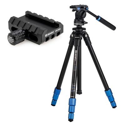 Benro Picatinny Clamp Adapter for Rifles - Scopes Sights with Travel Tripod Kit