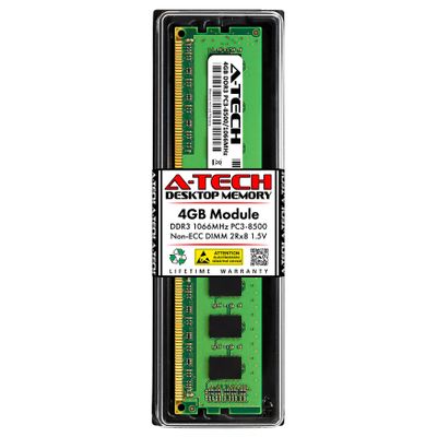 A-Tech 4GB RAM Replacement for Hynix HMT351U6MFR8C-G7 | DDR3 1066MHz PC3-8500 (PC3-8500U) 2Rx8 1.5V Non-ECC UDIMM 240-Pin DIMM Memory Module