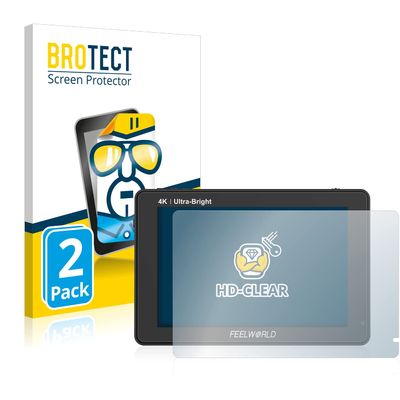 brotect 2X HD-Clear Screen Protector for Feelworld LUT7 7, Crystal-Clear, Hard-Coated, Dirt-Repellent