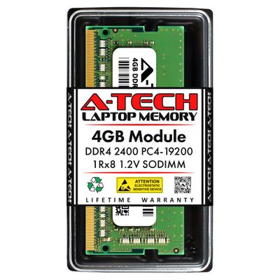 A-Tech 4GB RAM Replacement for Kingston KCP424SS8/4 | DDR4 2400MHz PC4-19200 (PC4-2400T) 1Rx8 1.2V Non-ECC SODIMM 260-Pin Memory Module