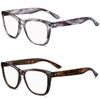 bullabulling Squre Fashion Anti-blue light Reading Glasses Men Women Computer Reader (black gray/brown stripe, 3.25) view 1