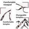 bullabulling Squre Fashion Anti-blue light Reading Glasses Men Women Computer Reader (black gray/brown stripe, 3.25) view 4