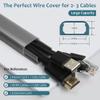 153in Cord Hider Wall, Wire Hiders for 3 Cords, Paintable Cable Cover for 2 Thick Extension Cables, Wire Concealer to Hide Cords Wall Mounted TV, 9X L17in X W0.95in X 0.47in, Grey view 2