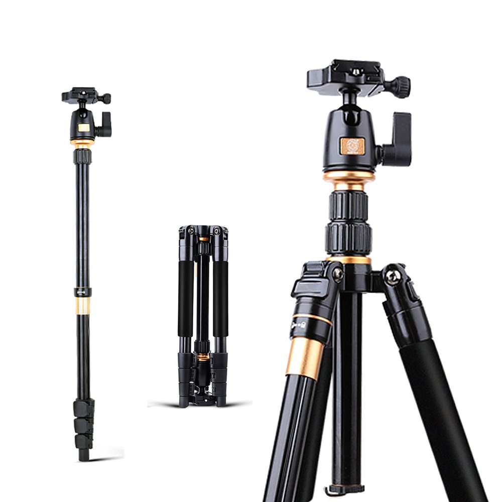 55 Inch Camera Tripod for DSLR Camera, Easy Hood 8kgs Loaded Lightweight Camera Mount Tripod Stand Aluminum Travel Accessories with 360 Panorama Ball Head and Monopod