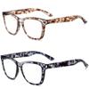 bullabulling Squre Fashion Anti-blue light Reading Glasses Men Women Computer Reader (Brown/blue tortoise, 5.50) view 1