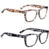 bullabulling Squre Fashion Anti-blue light Reading Glasses Men Women Computer Reader (Brown/blue tortoise, 5.0) view 3