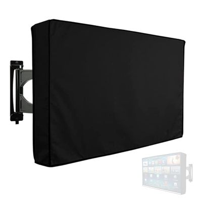 AYLYHD TV Dust Cover, Outdoor TV Waterproof Covers Weatherproof 22-70 Inch Multiple Models Available,Compatible for Flat Screen T (Color : Black, Size : 36-38")