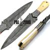 DAG-9275 Custom Handmade Damascus Steel Hunting Dagger Fixed Blade Knife with Sheath view 2