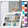 DuraSafe Cases for iPad 9.7 Inch 5 Gen 2017 6 Gen 2018 [iPad 5th 6th ] A1893 A1822 A1954 MRJN2LL/A MR7G2LL/A MR7F2LL/A MP2F2LL/A PrintediPad Cover with Translucent Frosted Hard Back - Bunny Hat view 1