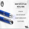 DISCOUNT PROMOS 10 Night Rite Stylus Metal Pens Pack - Customizable Text, Logo - LED, Twist Action, Black Ink - Blue view 3